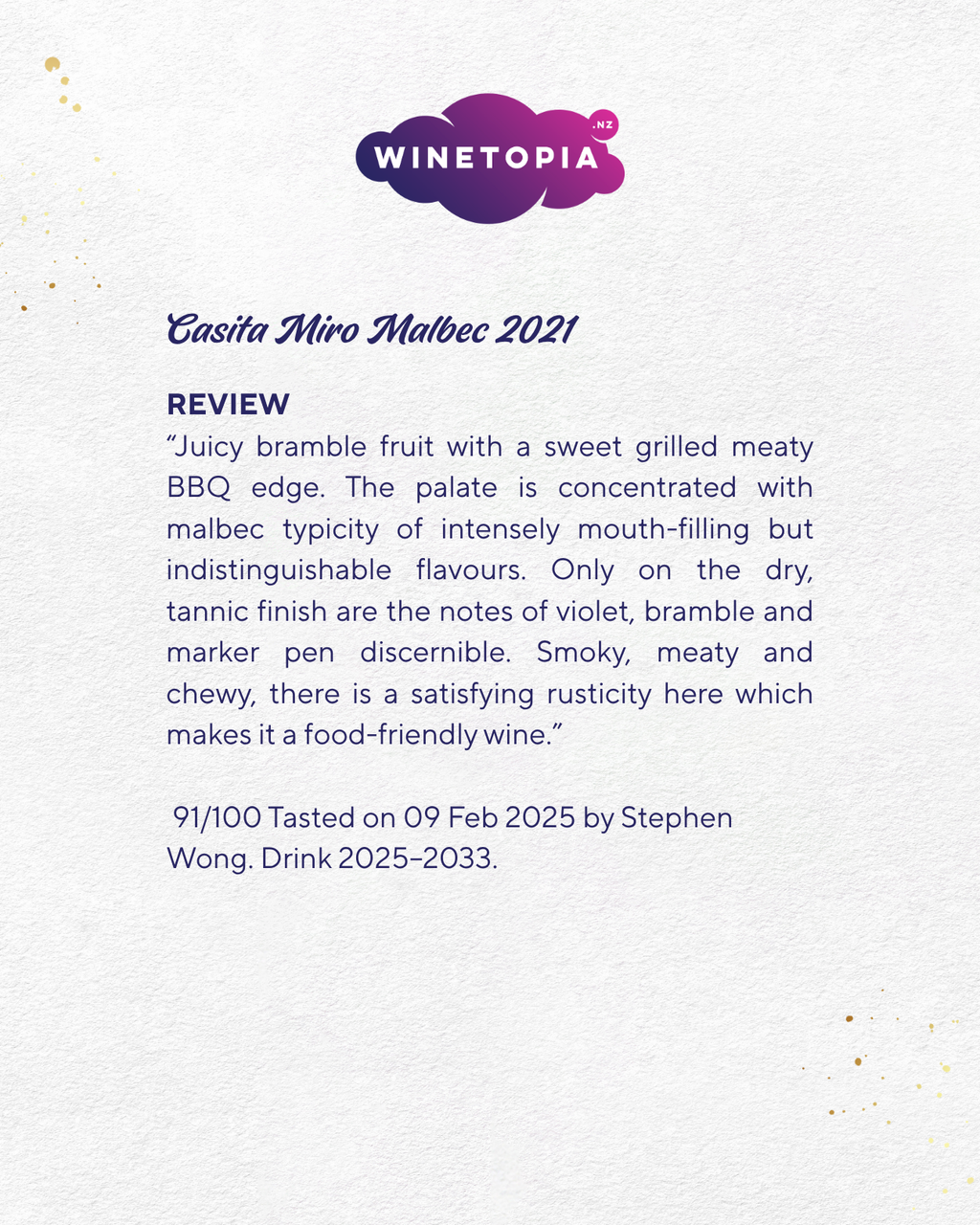 Casita Miro Waiheke Malbec 2021