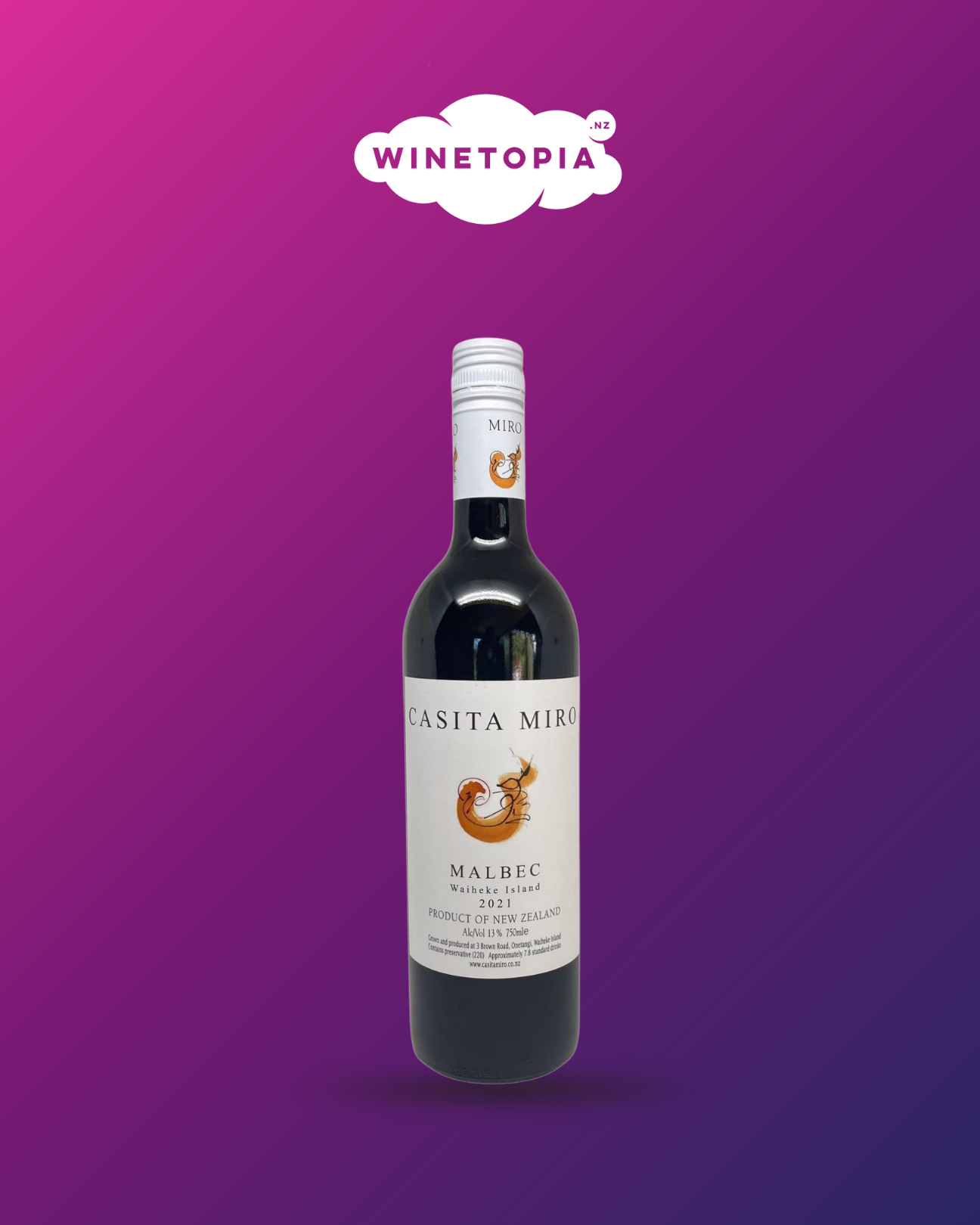 Casita Miro Waiheke Malbec 2021