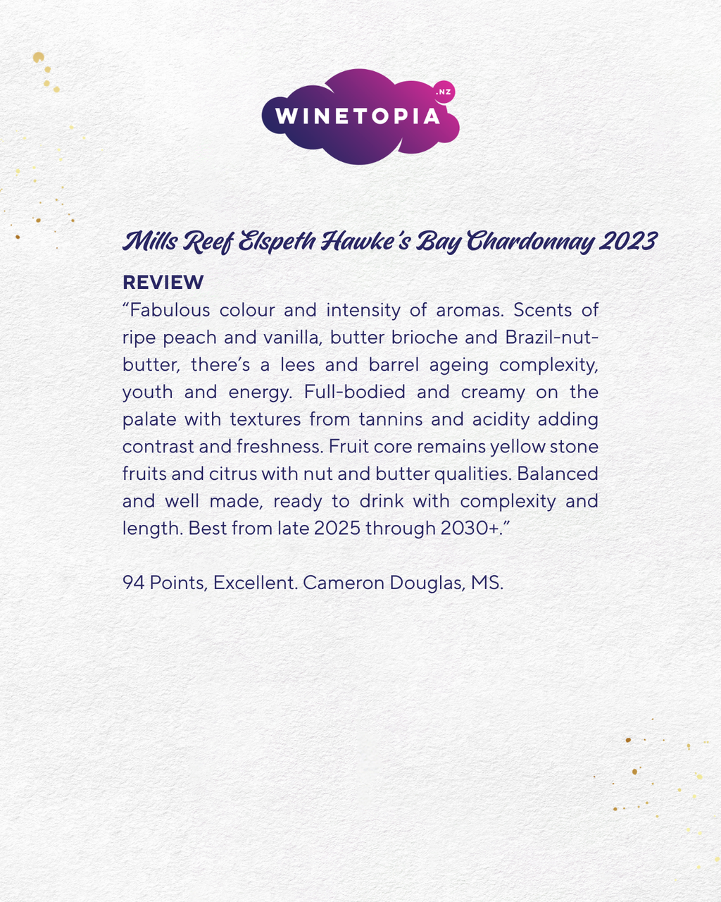 Mills Reef Elspeth Hawke's Bay Chardonnay 2023